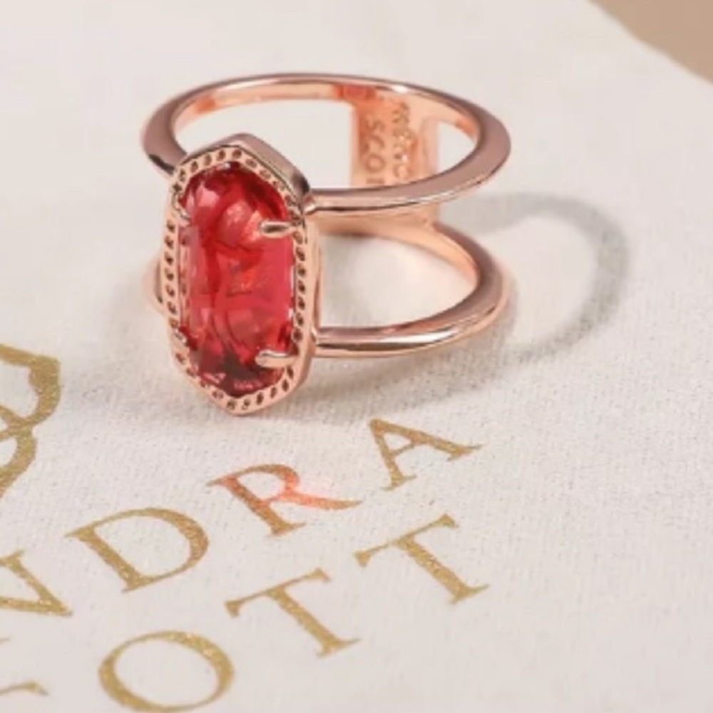 NEW Kendra Scott Rose Gold Elyse Ring - Berry - Picture 5 of 7